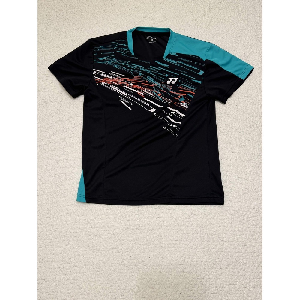Yonex Mens Athletic T-shirt Black Graphic Badminton Tennis Size M
